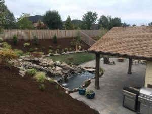 landscape contractors in vancouver WA-landscape employment- Vancouver Washington- outdoor living- backyard landscaping-paver patio- pond-Fall Landscaping