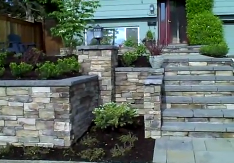 cultured stone- front entry